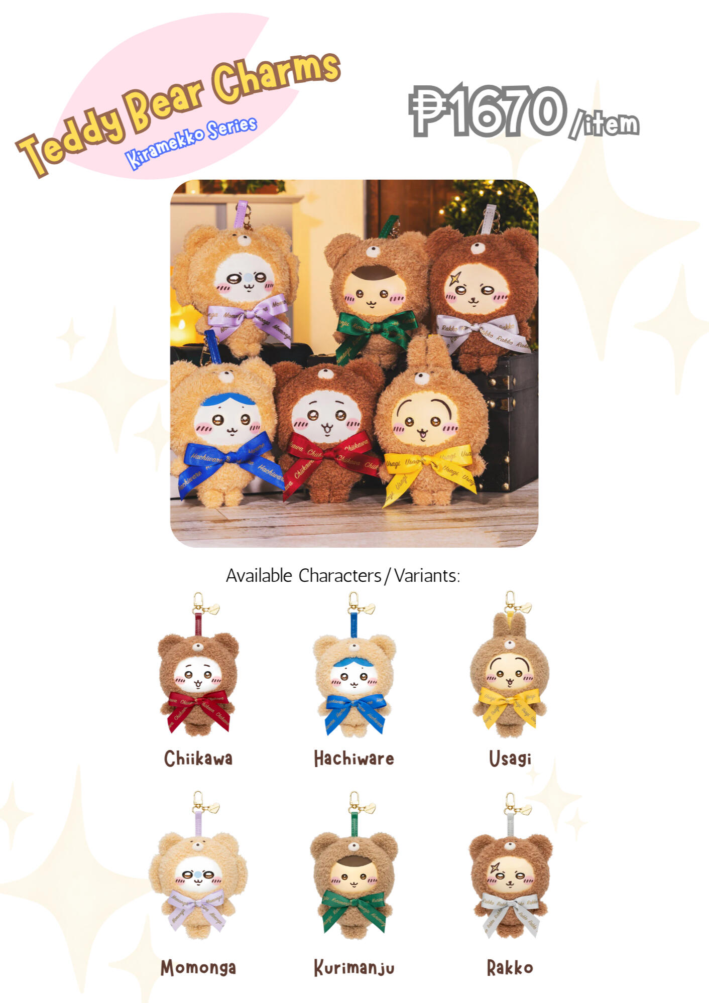 Kiramekko Bear Charms